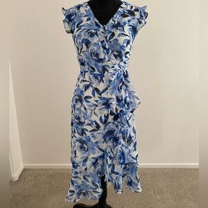 Karl Lagerfeld Blue Floral Midi Dress
